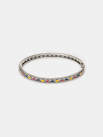 Sadu Bharat Style Bracelet in Oxidised 925 Silver