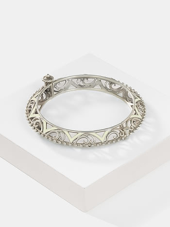 Mandala Bracelet in Oxidised 925 Silver