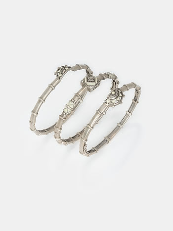 Patola Style Bracelet in Oxidised 925 Silver