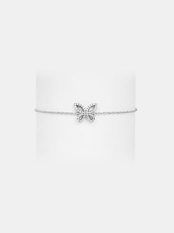 Fly on Butterfly Bracelet in Rhodium Plated 925 Silver
