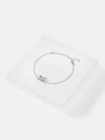 Fly on Butterfly Bracelet in Rhodium Plated 925 Silver