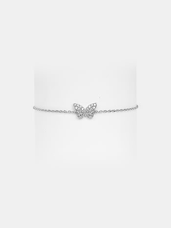Fluttering Wings Butterfly Bracelet in Rhodium Plated 925 Silver