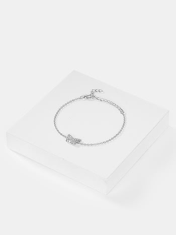 Fluttering Wings Butterfly Bracelet in Rhodium Plated 925 Silver