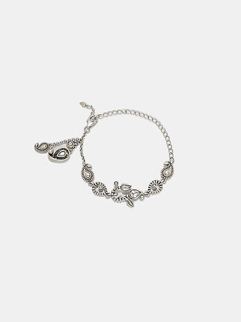 Dhol Nagare Bracelet in 925 Oxidised Silver