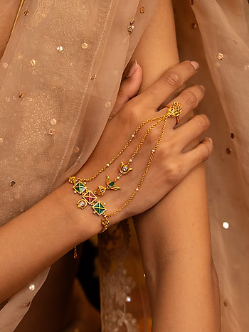 Phera Promise Hand Harness in Gold Plated 925 Silver