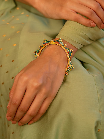 Mehendi Masti Bangle in Gold Plated 925 Silver