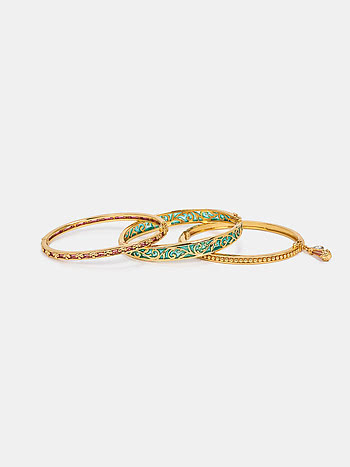 Sagai Shor Bangles in Gold Plated 925 Silver