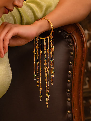 Haldi Wale Haath Bangle in Gold Plated 925 Silver