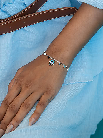 Hex Off Nazar Evil Eye Bracelet in 925 Silver