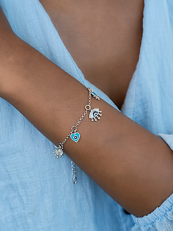 No Nazar Evil Eye Bracelet in 925 Silver