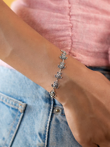 Turtle Tide Chain Bracelet in 925 Silver