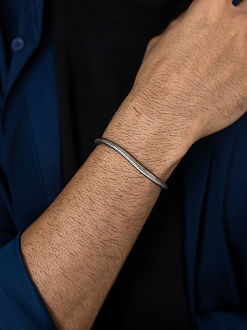 Flux 8 Inches Men's Bracelet in 925 Silver