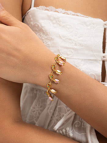 Nasrin Rose Bracelet Crafted in Gold Plated 925 Silver