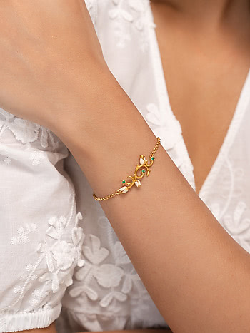 Sevti Rose Bracelet Crafted in Gold Plated 925 Silver