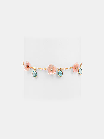 Blush Flower Bracelet in 925 Silver