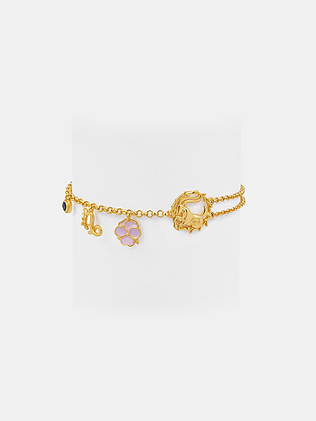 Capricorn 925 Gold Plated Silver Bracelet