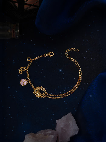 Capricorn 925 Gold Plated Silver Bracelet