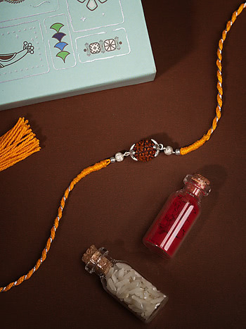 Rudraksh 925 Silver Rakhi
