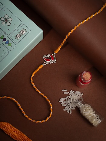 Charan Paduka 925 Silver Rakhi