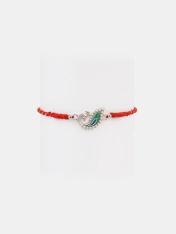 Peacock 925 Silver Rakhi