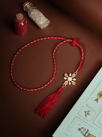 Kolam Rangoli 925 Silver Lumba Rakhi