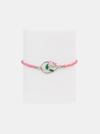 Pichwai Lotus 925 Silver Rakhi