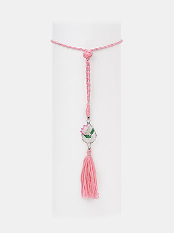 Pichwai Lotus 925 Silver Lumba Rakhi