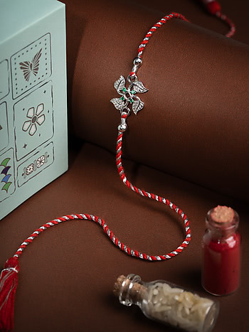 Swastika 925 Silver Rakhi
