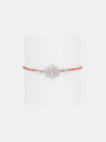Om Flower 925 Silver Rakhi