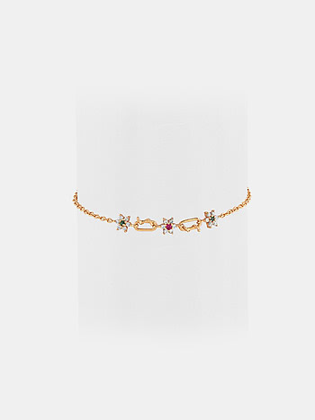 Link of Blossoms Bracelet in Gold Plated 925 Silver