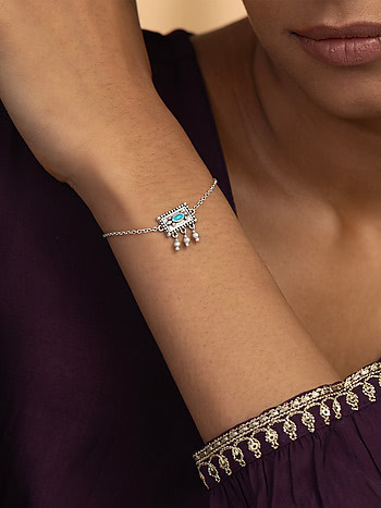 Bandish Bracelet in Oxidised 925 Silver