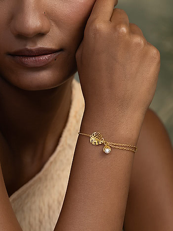 Thriving Leaf Bracelet Gold Plated 925 Silver