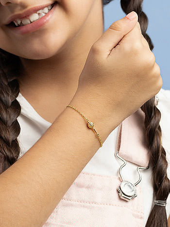 Hanuman Gada Bracelet in Gold Plated 925 Silver For Kids