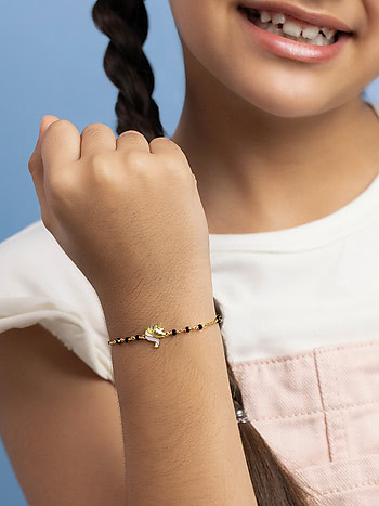 Magical Unicorn Bracelet in Gold Plated 925 Silver For Kids
