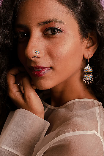 Antique Chakra Dome Nose Pin in 925 Silver