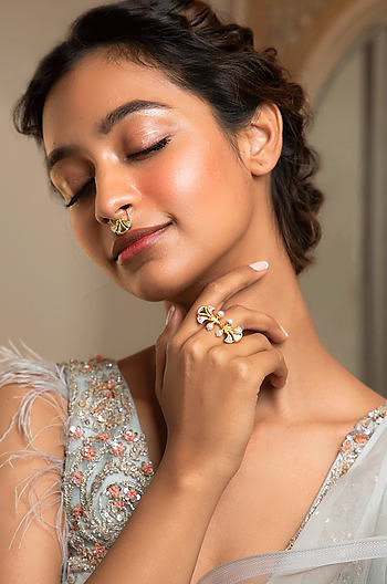 Chalka Re Septum Ring in Gold Plated Brass