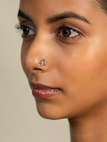 Buy GIVA Sterling Silver Oxidized Club Black Stone Nose Ring for Womens and  Girls online