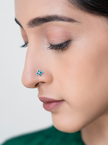 Silver Oxidized Nath/indian Bridal Left Nostril Nose Ring/ Bridal Nose Ring/  Indian Nose Pin/ Clip on Nose Ring/ Nath - Etsy