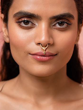 Gold Red Nose Ring Chain Nath/Bollywood Wedding Asian Ethnic Traditional  Jewelry | eBay