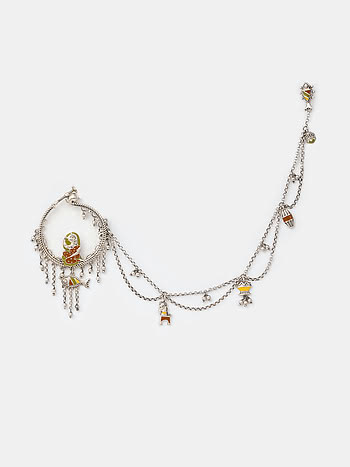 Ekatra Nose Ring in Oxidised 925 Silver