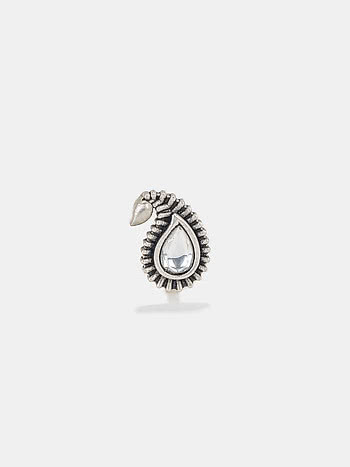 Mauj Masti Nose Pin in 925 Oxidised Silver