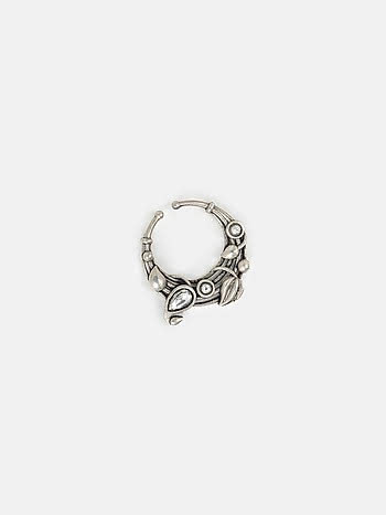 Gup Shup Nose Ring in 925 Oxidised Silver