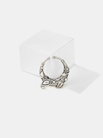 Gup Shup Nose Ring in 925 Oxidised Silver