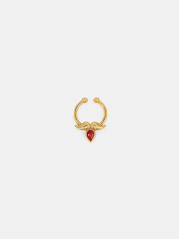 Gopuram Nose Ring in Gold Plated 925 Silver