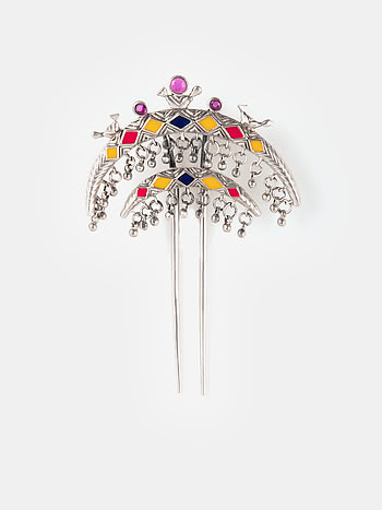 Sudo Motif Juda Pin in Oxidised 925 Silver