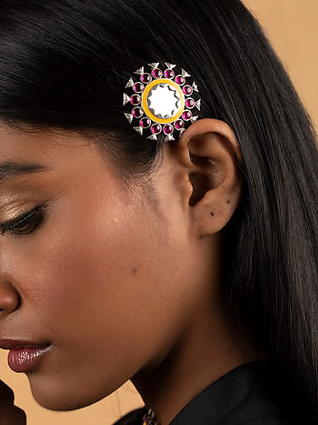 Buy Abla Bharat Style Hair Clip In 925 Silver from Shaya by CaratLane