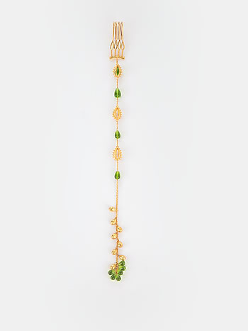 Opuntia Bloom Hair Chain in Gold Plated 925 Silver