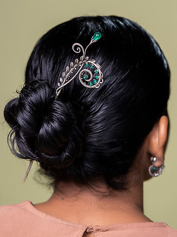 Let Go Oxidized Bun Stick in 925 Silver