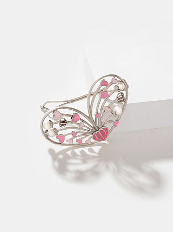 For the Love of Love Heart Hair Clip in Oxidized 925 Silver