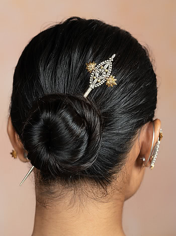 Preethi Bun Stick in Dual Plated 925 Silver
